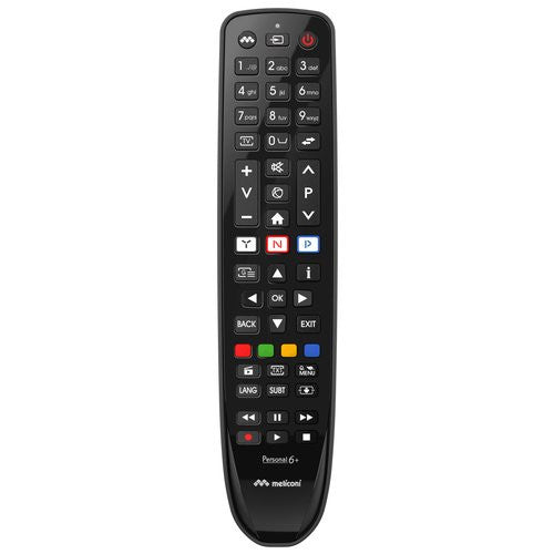 Telecomando tv Meliconi 806077 GUMBODY Personal 6+ Black