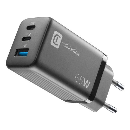 Caricabatterie Cellular Line ACHUSBGAN3PD65WK MULTIPOWER MICRO 65W GaN