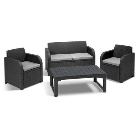 Set da esterno Allibert K237165K939KK CAROLINA Lounge Grafite