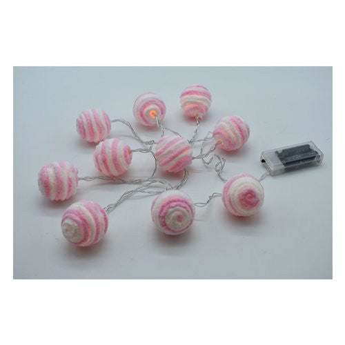 Filo Pre Qu' Italia D3690 CHRISTMAS Sferette Led Pelliccia Rosa
