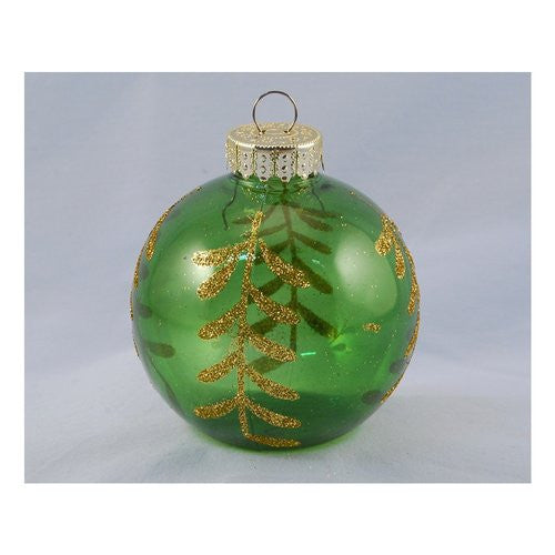 Pallina albero Santa Claus TE191600 Sfera Ramo Verde Oro Assortito
