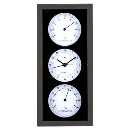 Orologio da parete Lowell JA7071NB JUSTAMINUTE Con Termometro e Igrome