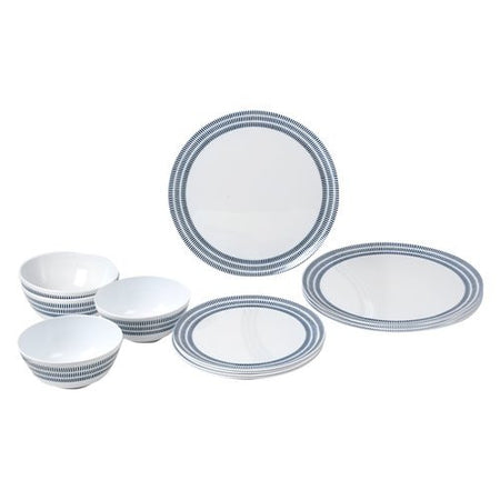 Set piatti campeggio Brunner 0830148N C6T MIDDAY BLUEBAY Bianco e Blu