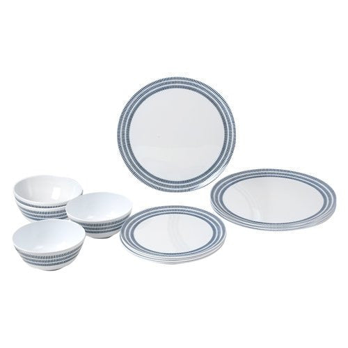 Set piatti campeggio Brunner 0830148N C6T MIDDAY BLUEBAY Bianco e Blu