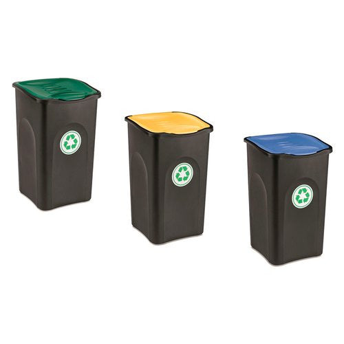 Pattumiera differenziata Stefanplast PF70693 ECOGREEN 3 pz Recycling C