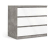 Cassettiera Tvilum 76235GXUU NAIA Ossido cemento e Bianco lucido