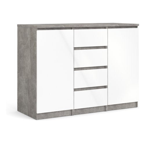 Base Tvilum 76236GXUU NAIA Ossido cemento e Bianco lucido