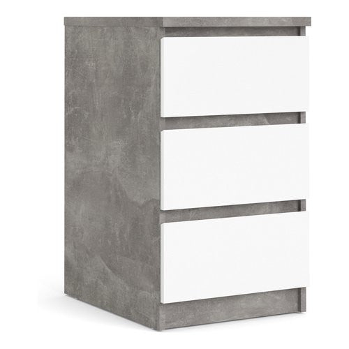Cassettiera Tvilum 76237GXUU NAIA Ossido cemento e Bianco lucido
