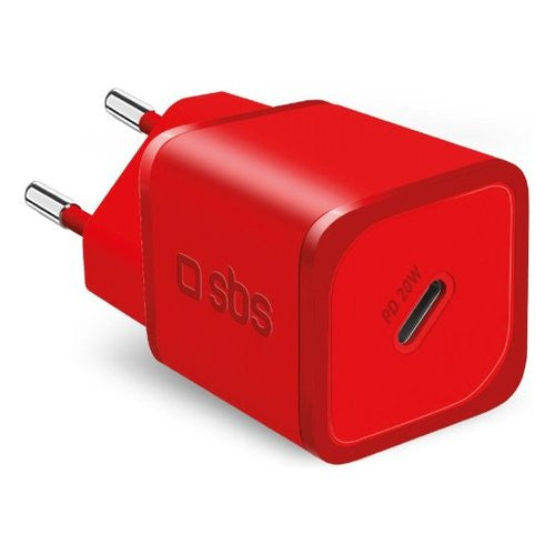 Caricabatterie Sbs TETRGAN1C20R NANOTUBE 20W Power Delivery Rosso