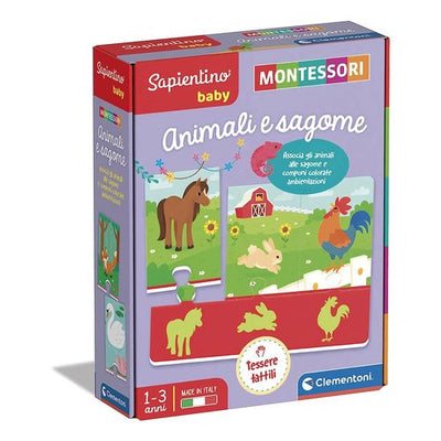 Gioco educativo Clementoni 16408 MONTESSORI BABY Animali e Sagome