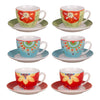 Set tazzine caffè Amicasa Art 39 FLOWERS Fantasie assortite