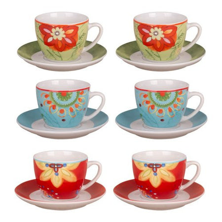 Set tazzine caffè Amicasa Art 39 FLOWERS Fantasie assortite