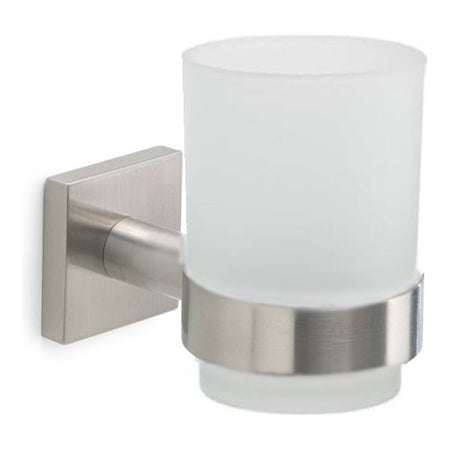 Porta spazzolino parete Gedy FJ10 38 FUJI Silver spazzolato