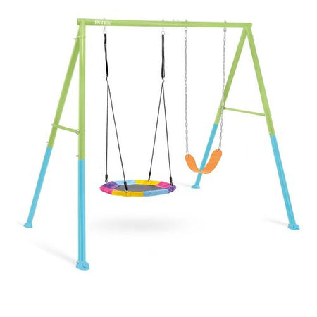 Altalena Intex 44125 1P + dondolo a nido Azzurro e Verde