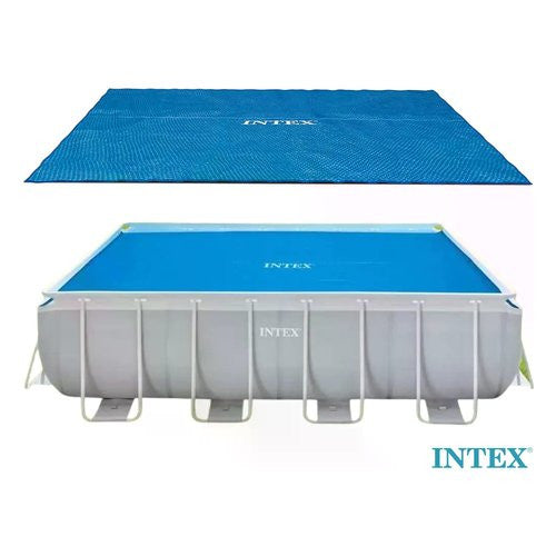Copripiscina Intex 28017 ULTRA FRAME Rettangolare termico Blu