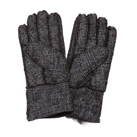 Gloves - Guanti Donna Testa di Moro Stampata in vero montone Shearling - Pelo Testa di Moro