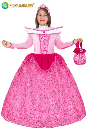COSTUME CARNEVALE PRINCIPESSA AURORA BAMBINA DA 5 A 11 ANNI - PEGASUS 1570
