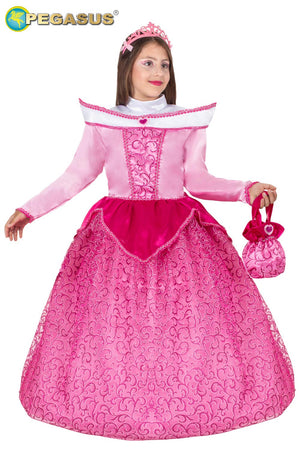 COSTUME CARNEVALE PRINCIPESSA AURORA BAMBINA DA 5 A 11 ANNI - PEGASUS 1570