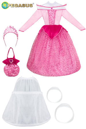 COSTUME CARNEVALE PRINCIPESSA AURORA BAMBINA DA 5 A 11 ANNI - PEGASUS 1570