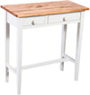 Biscottini Tavolino consolle Country in legno massello di tiglio struttura bianca anticata finitura naturale L73xPR36xH75 cm. Made in Italy