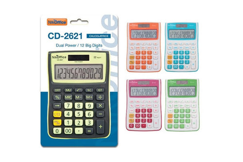 Calcolatrice da banco nik 12 cifre CD2621 Bls