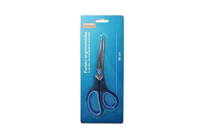 Forbici da 18cm in Acciaio con Presa in gomma ergonomica NikOffice