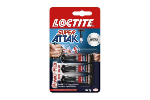 Colla Loctite Super Attak Power Flex 3 pezzi