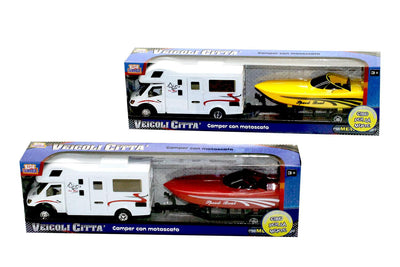 Camper con motoscafo die cast Kidz Corner