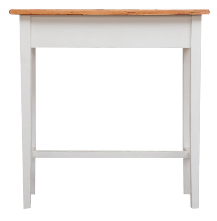 Biscottini Tavolino consolle Country in legno massello di tiglio struttura bianca anticata finitura naturale L73xPR36xH75 cm. Made in Italy