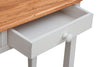 Biscottini Tavolino consolle Country in legno massello di tiglio struttura bianca anticata finitura naturale L73xPR36xH75 cm. Made in Italy