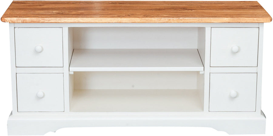 Biscottini Mobile TV Country Biscottini legno massello tiglio bianco anticato piano