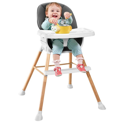 Seggiolone Pappa Bambino Neonato Altezza Regolabile Cinture di Sicurezza 5 punti