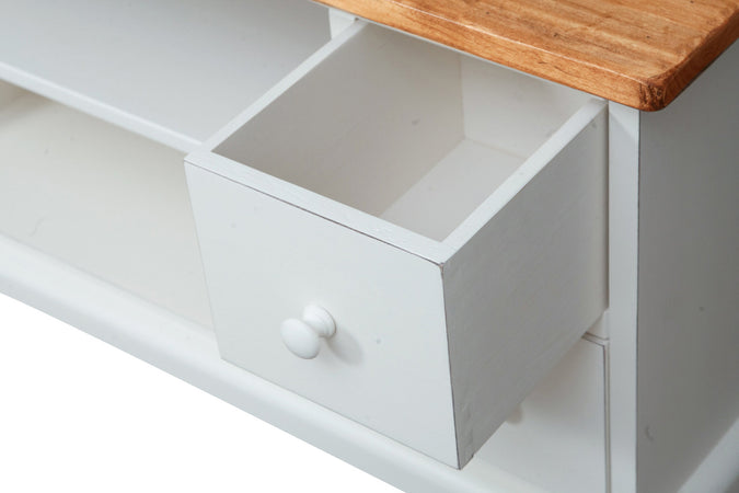 Biscottini Mobile TV Country Biscottini legno massello tiglio bianco anticato piano