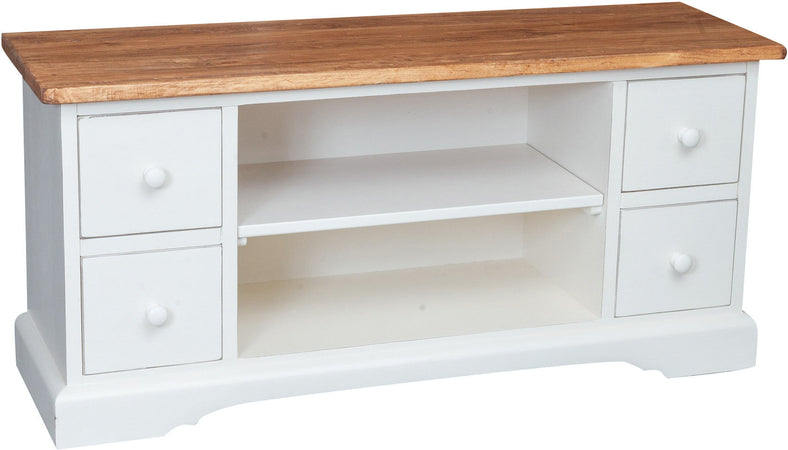 Biscottini Mobile TV Country Biscottini legno massello tiglio bianco anticato piano