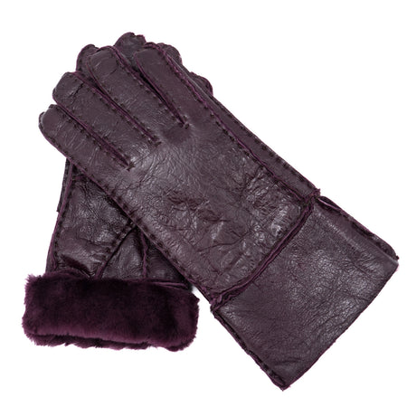 Gloves - Guanti Donna Viola in vero montone Shearling - Pelo Viola