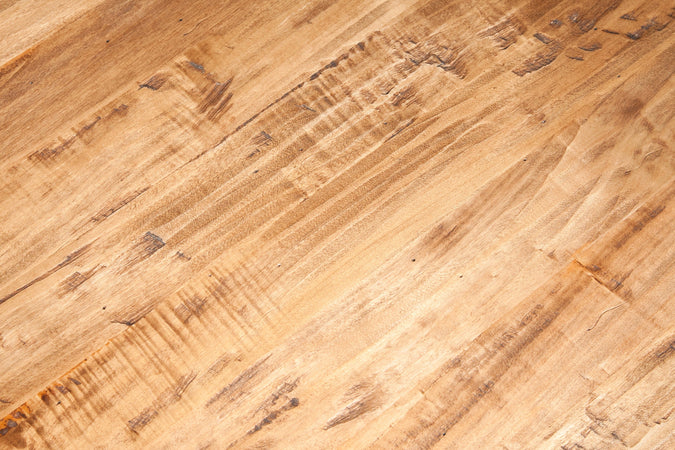 Biscottini Tavolino da fumo Country in legno massello di tiglio struttura bianca top finitura naturale Made in Italy