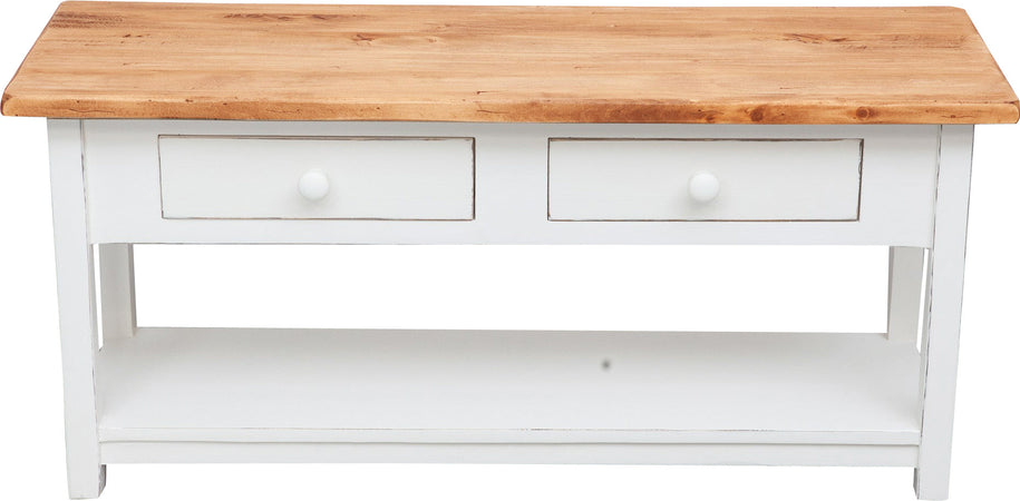 Biscottini Mobile TV Country Biscottini in Legno Massello di Tiglio Bianco Anticato