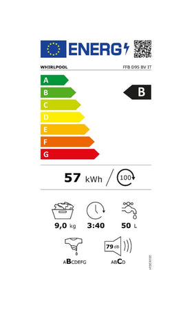 Whirlpool FFB D95 BV IT Lavatrice cm. 60 - capacità 9 kg - bianco