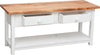 Biscottini Mobile porta tv Country in legno massello di tiglio struttura bianca anticata piano naturale Made in Italy
