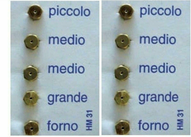 10 UGELLI PASSO 6 MB GAS BOMBOLA GPL CUCINE GAS NARDI REX LOFRA FOSTER BEKO 2 ME