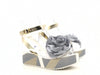 CAFNOIR Sandalo donna grigio chiaro con fiore decorativo