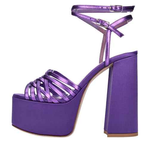 Lella Baldi Sandali Viola da donna