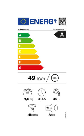 Whirlpool W8 W946WR IT Lavatrice cm. 60 - capacità 9 kg - bianco