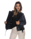 Emma - Chiodo donna in vera pelle e montone Blu