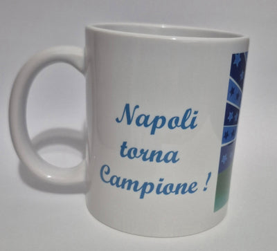 TAZZA NAPOLI 4 SCUDETTO PERSONALIZZATA LA MANO DE DIOS MARADONA FORZA NAPOLI CAMPIONI DI ITALIA