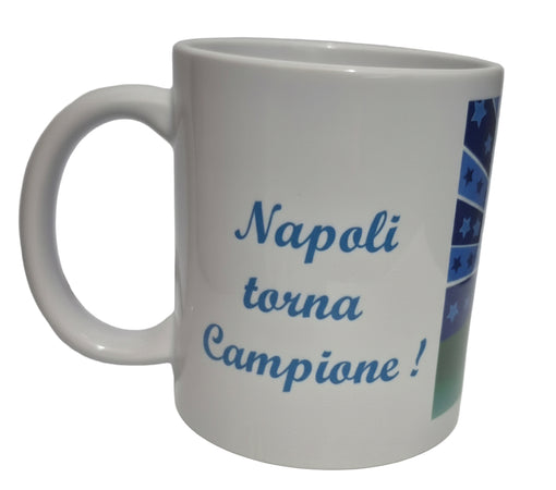 TAZZA NAPOLI 4 SCUDETTO PERSONALIZZATA LA MANO DE DIOS MARADONA FORZA NAPOLI CAMPIONI DI ITALIA