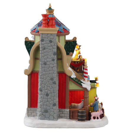 Zoo di Babbo Natale decorazione per villaggio natalizio in poliresina con luci