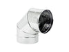 Gomito curva acciaio inox 80mm 5 decimi AISI 304 per canna fumaria camino stufa