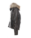 Michelina Cap - Giacca Donna Testa di Moro con Cappuccio in vera pelle