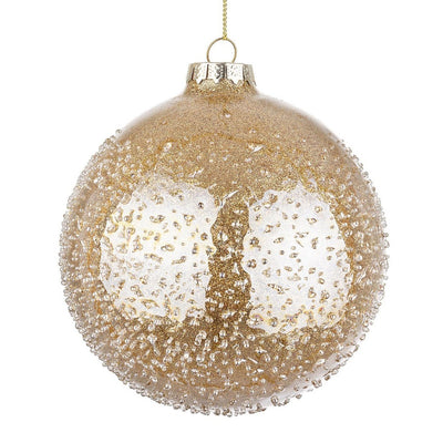 Palline in vetro Oro Saturno per albero di Natale moderno ed elegante